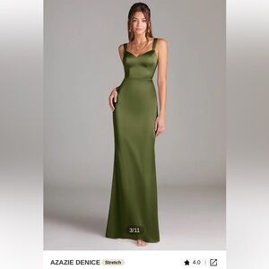 Azazie Olive Green Maxi Dress